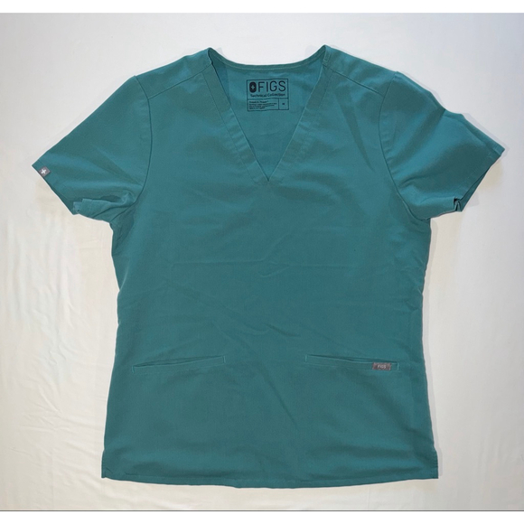 M Women FIGS Casma Deep Marine Technical Collection Short Sleeve Scrub Top Vneck - Picture 1 of 8